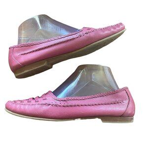 Vintage 80s 90s Picassos Leather Flats Woven Moccasins 9